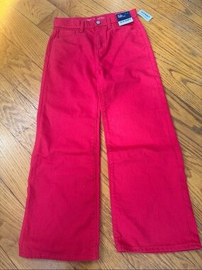 Old Navy Red Wide Leg Denim
